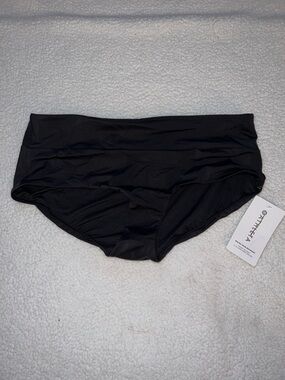 Athleta NWT Malibu Boyshort Black Swim Short Bikini Bottom LARGE